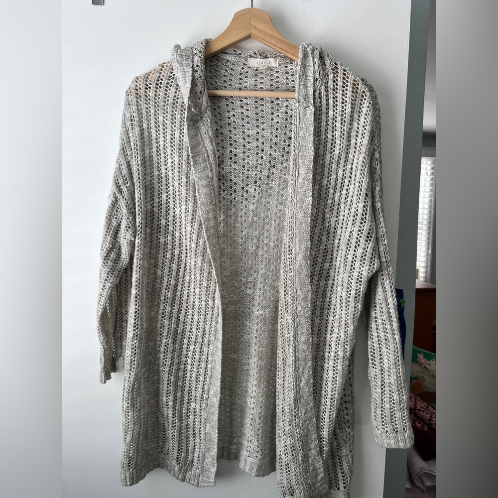 ILLA ILLA Light Gray Hooded Cardigan